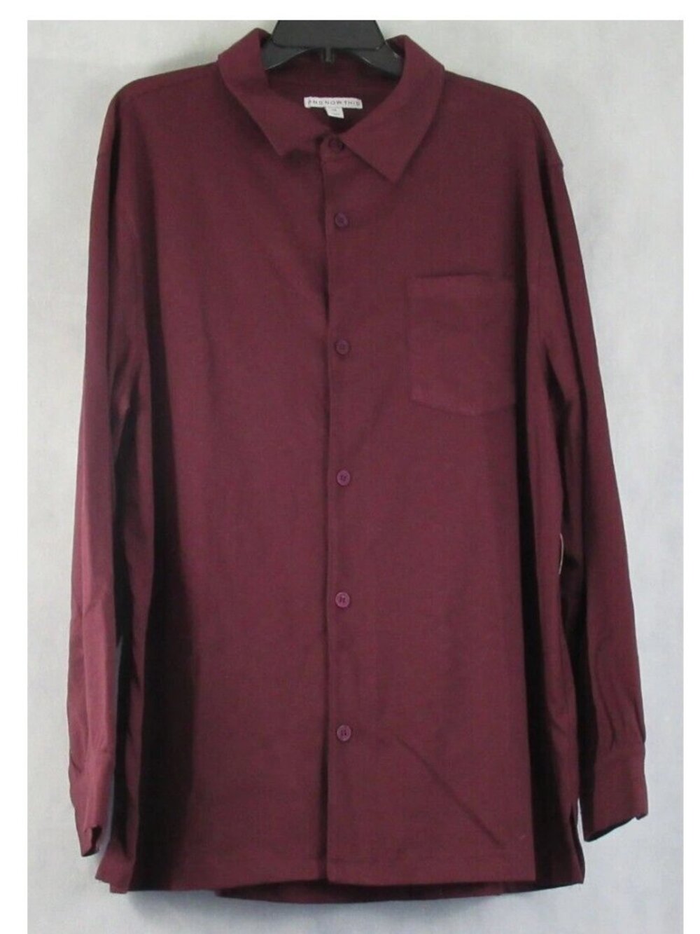 And Now This Men's Regular-Fit Solid Knit Button-Down Shirt, Plum Red